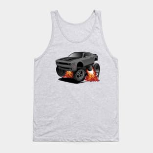 Modern American Muscle Car Cartoon Illustration Tank Top